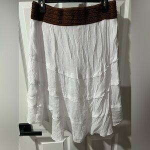 White skirt brown attached belt size xl